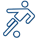 logo of a stickman kicking a football